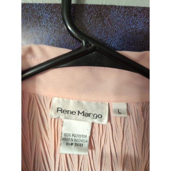 Rene Margo Pink Women's Textured Button Up Blouse Size L - Picture 2 of 5